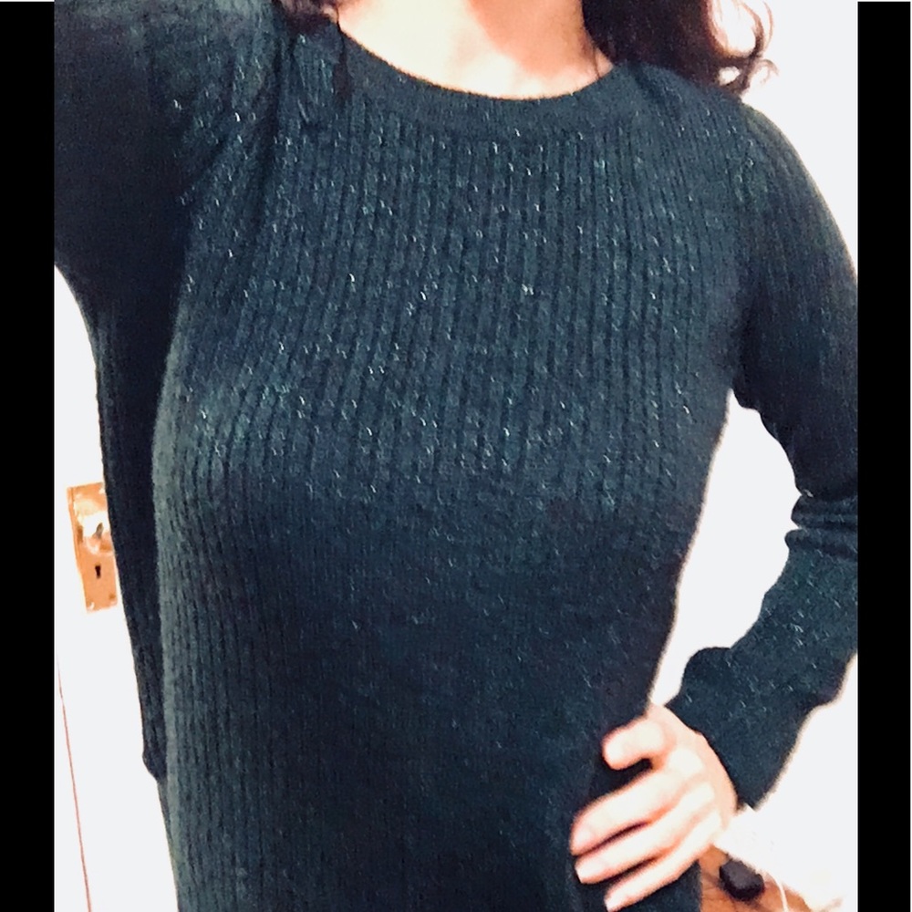 Deep forest green sparkly sweater